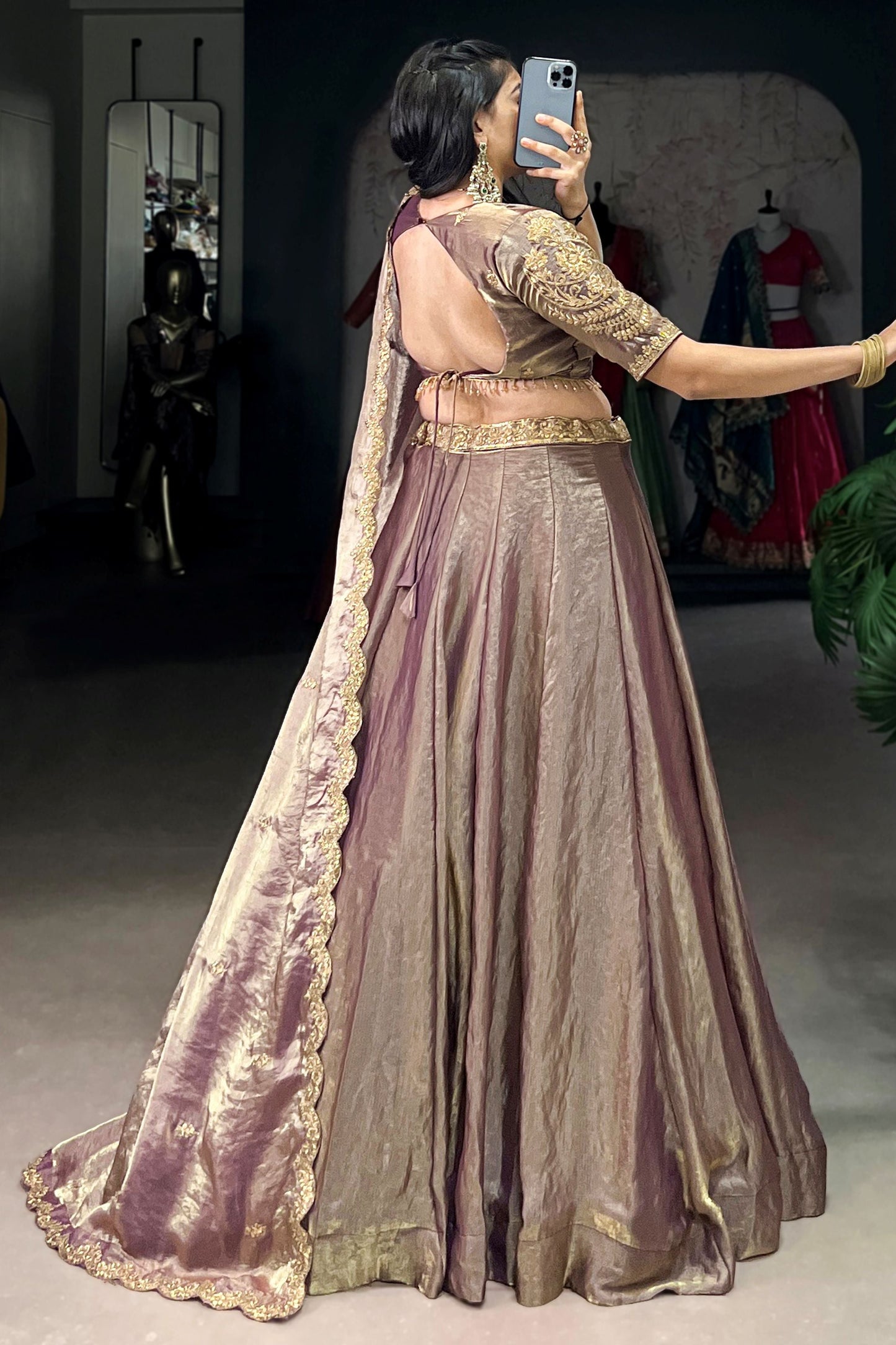 Incredible Lilac Organza festival Wear Lehenga With Embroidery Choli